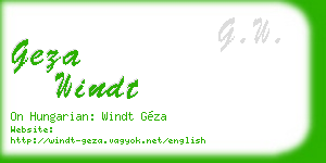geza windt business card
