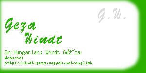 geza windt business card